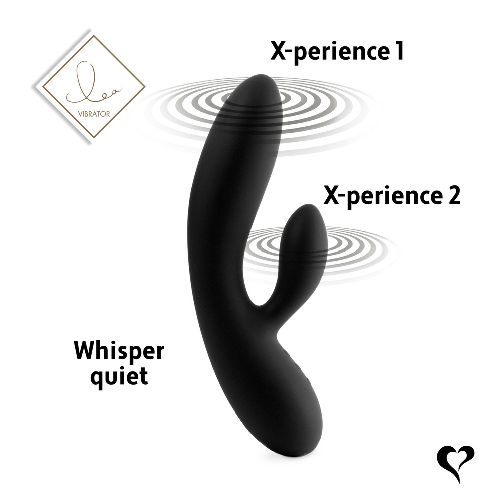 Гнучкий вібратор кролик з двома моторами FeelzToys Lea Rabbit Vibrator Black SO4433 фото