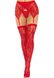 Панчохи Leg Avenue Leg Avenue Lace thigh highs & garterbelt Red One Size SX1060 фото 1