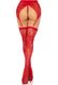 Чулки Leg Avenue Leg Avenue Lace thigh highs & garterbelt Red One Size SX1060 фото 3