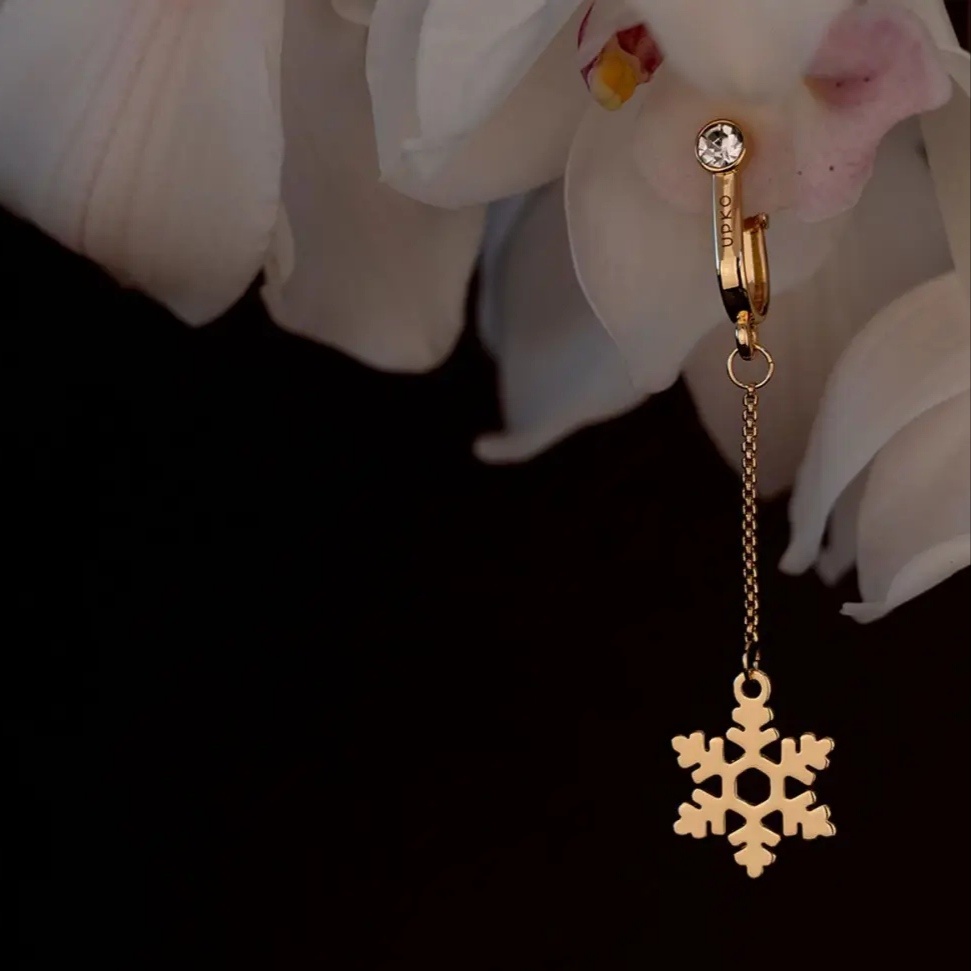 Прикраси для клітора та статевих губ non-pierced clitoral jewelry dangle with snowflake UPKO U63326 фото
