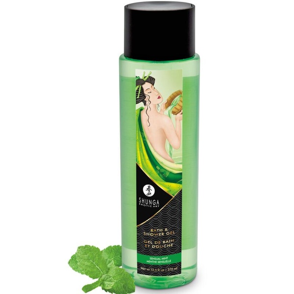 Гель для душу Shunga Shower Gel – Sensual Mint (370 мл) з рослинними оліями та вітаміном Е SX0586 фото